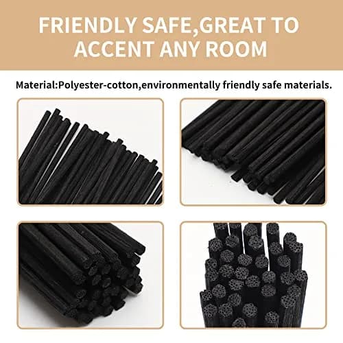 VFULIE Black Reed Diffuser Sticks 100 Count | 10 Inch Natural Rattan for Home Fragrance thumbnail 2