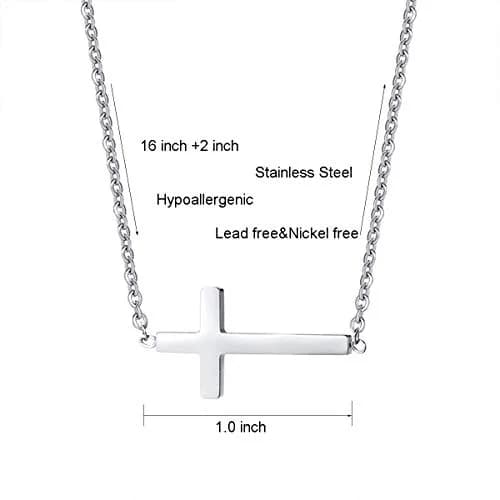 MOMOL Sideways Cross Necklace for Women 18K Gold Plated Christian Necklaces | Elegant Daily Wear thumbnail 6