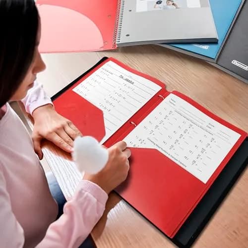 Dunwell 2-Pocket Folder for 3-Ring Binder, 8.5x11, 3-Pack, Red | Durable, Water-Resistant Poly Folder thumbnail 2