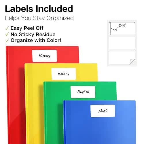 Dunwell Plastic 2-Pocket Folders with 3 Prongs Assorted 6 Pack | Durable, Water-Resistant, Ideal for School & Office thumbnail 5