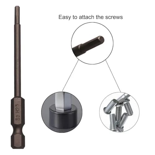 Sipery H2.5 Hex Head Allen Wrench Drill Bits 2.5mm (0.1 inch) S2 Steel Magnetic 75mm (3 Inch) 10-Pack | Precision Tooling for Indian Workshops thumbnail 3
