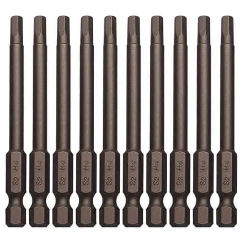 Sipery H4 Hex Allen Wrench Drill Bits 4mm (0.16 Inch) S2 Steel Magnetic 1/4 Inch Hex Shank 75mm (3 Inch) Long 10 Pack thumbnail 1