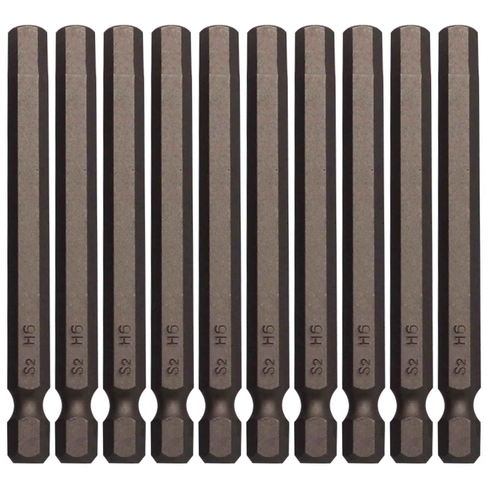 Sipery H6 Hex Head Allen Wrench Drill Bits 6mm (0.24 Inch) S2 Steel Magnetic 75mm (3 Inch) Long 10-Pack | For Power Drills & Screwdrivers — H6 (6mm / 0.24inch)
