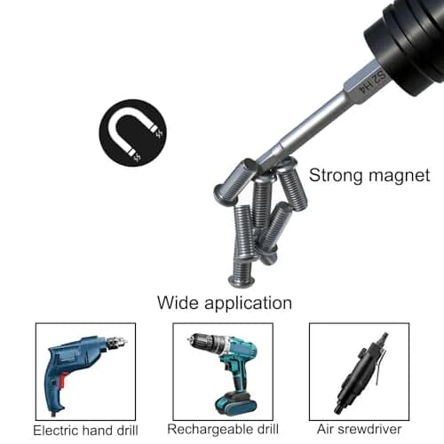 Sipery H3 3mm Hex Allen Wrench Drill Bits 75mm (3 Inch) S2 Steel Magnetic 10-Piece Set | For Power Drills & Screwdrivers thumbnail 4