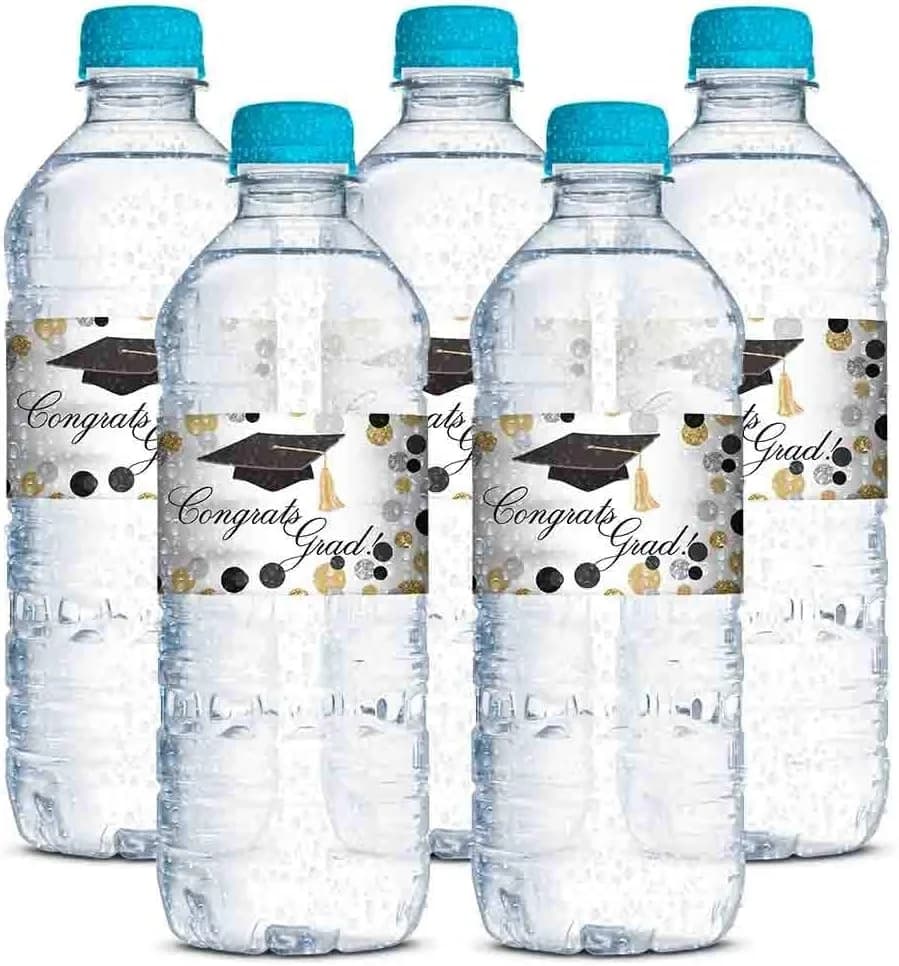 Amanda Creation Confetti Polka Dot Water Bottle Labels Waterproof 20 Pack | 1.75" x 8.5" Waterproof Vinyl Labels for Party thumbnail 6