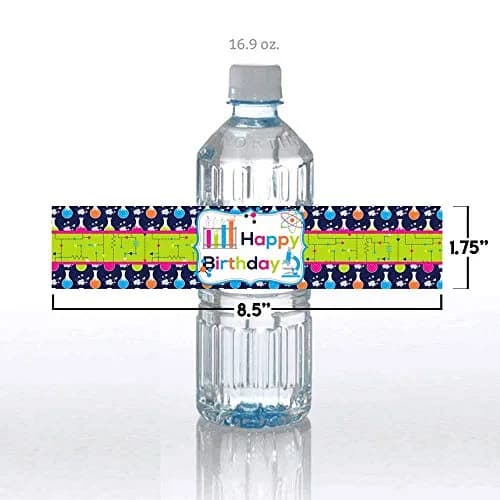 Amanda Creation Science Themed Birthday Party Waterproof Water Bottle Sticker Wrappers 20 Labels (8.5" x 1.75") | Assorted Colors Kitchen thumbnail 5