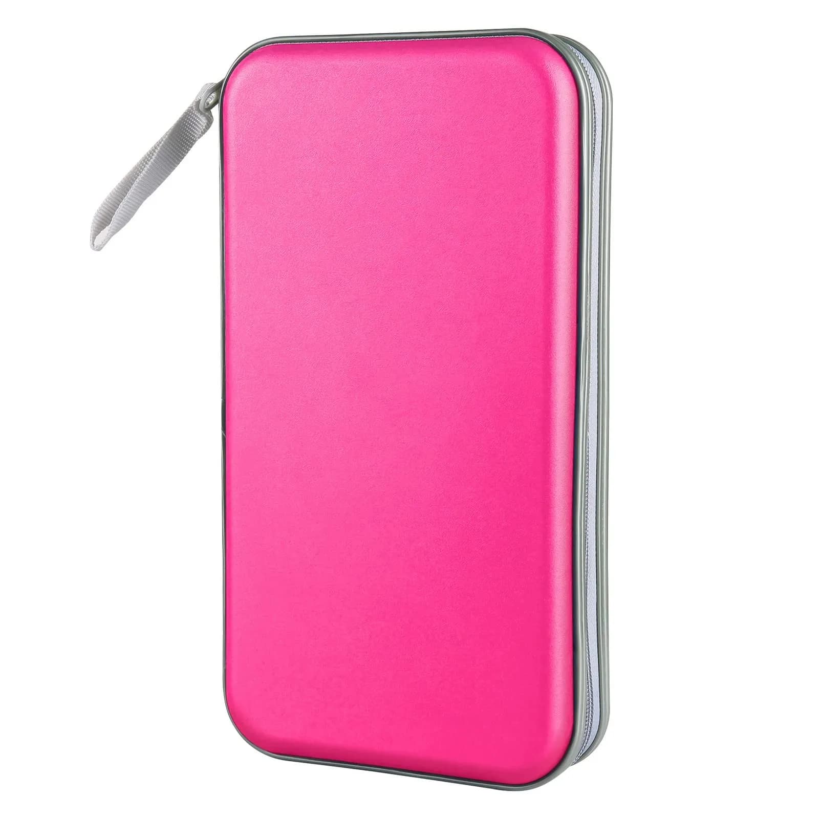 Siveit 80 CD/DVD Case Holder - Hot Pink Hard Plastic Zippered Wallet - main product image