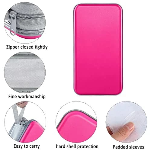 Siveit 80 CD/DVD Case Holder - Hot Pink Hard Plastic Zippered Wallet thumbnail 2