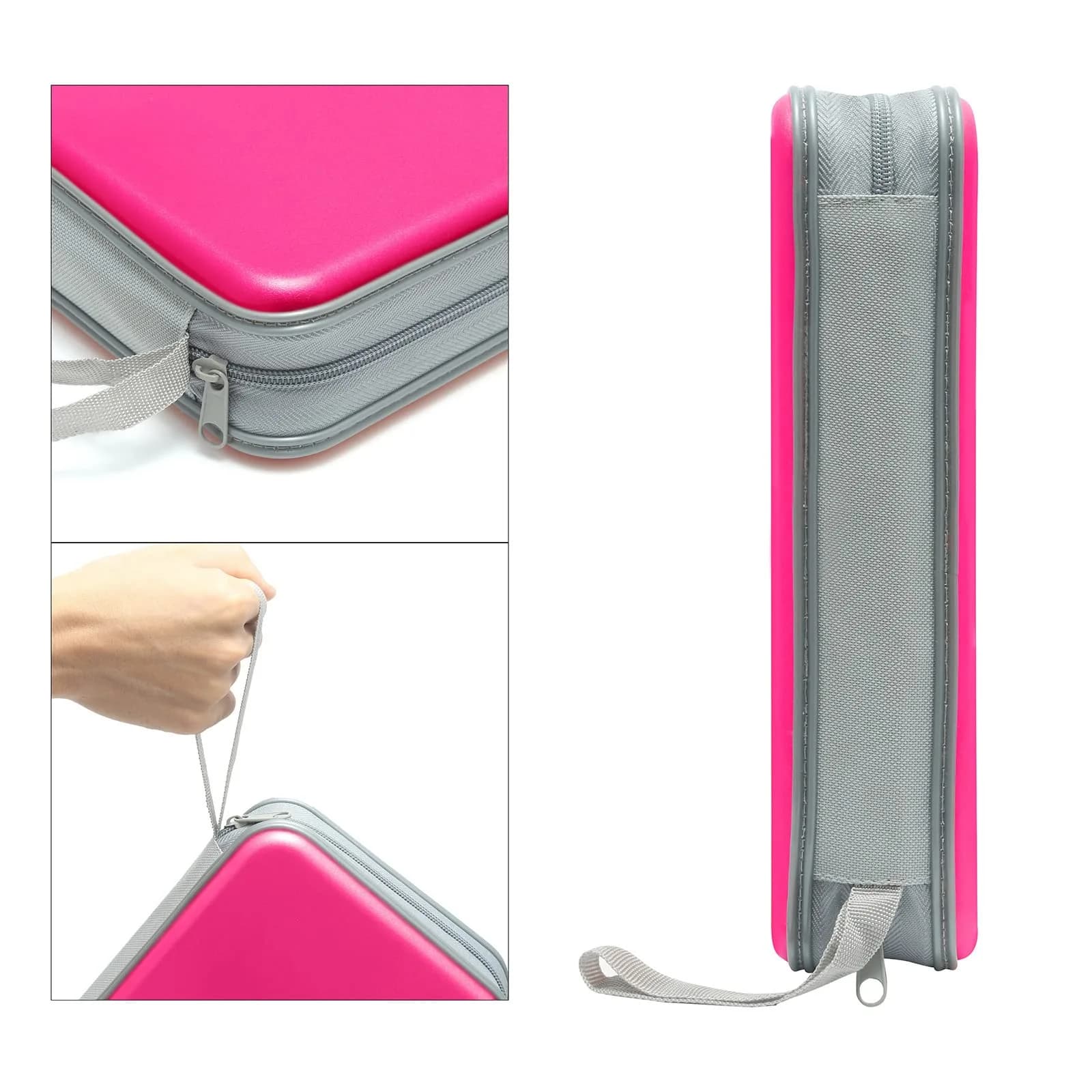Siveit 80 CD/DVD Case Holder - Hot Pink Hard Plastic Zippered Wallet - view 3