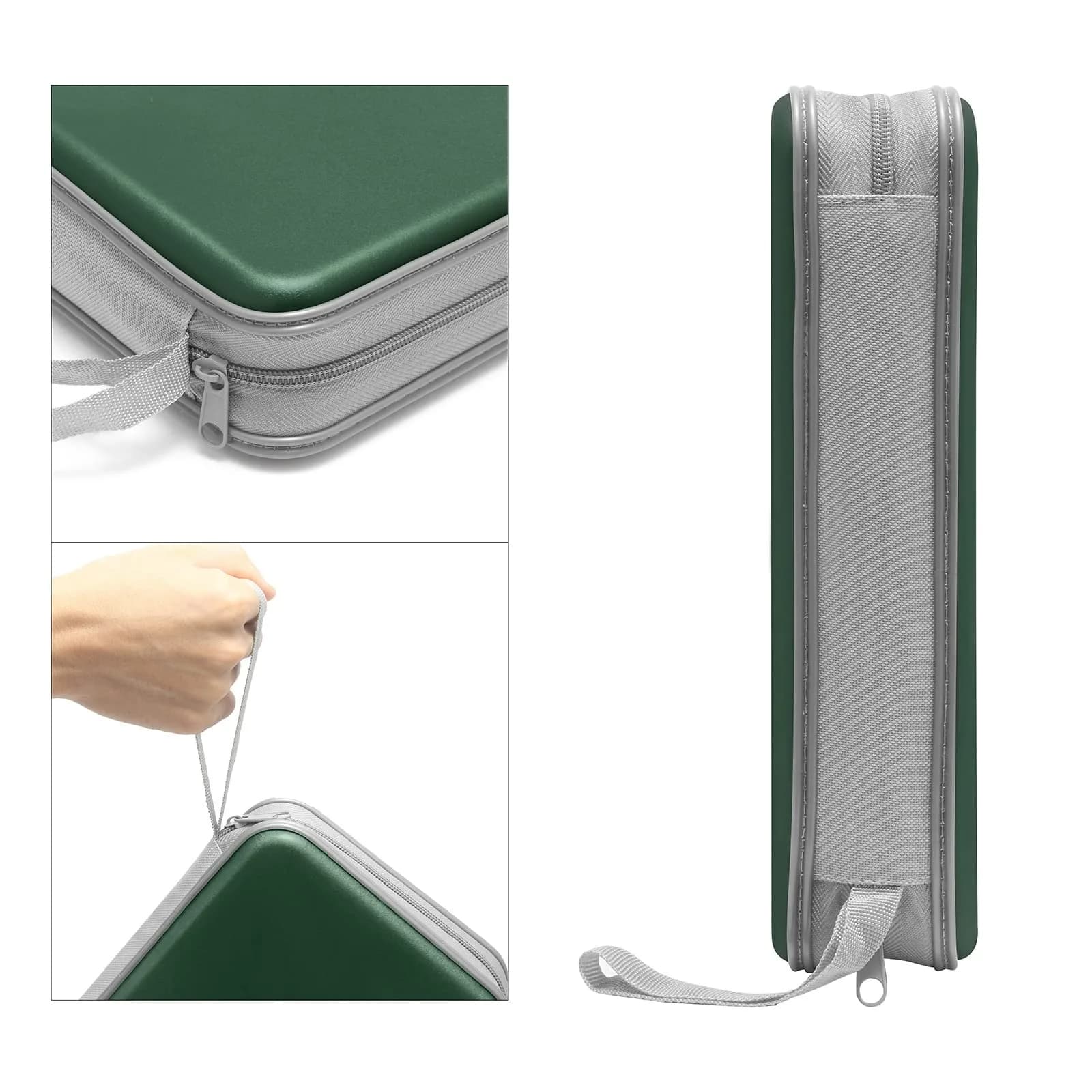 Siveit 80 Capacity CD/DVD Case Holder in Dark Green - Hard Plastic Zippered Wallet - view 3