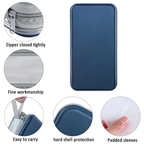 Siveit 80 Capacity CD/DVD Case Holder in Dark Blue - Hard Plastic Zipper Wallet thumbnail 2