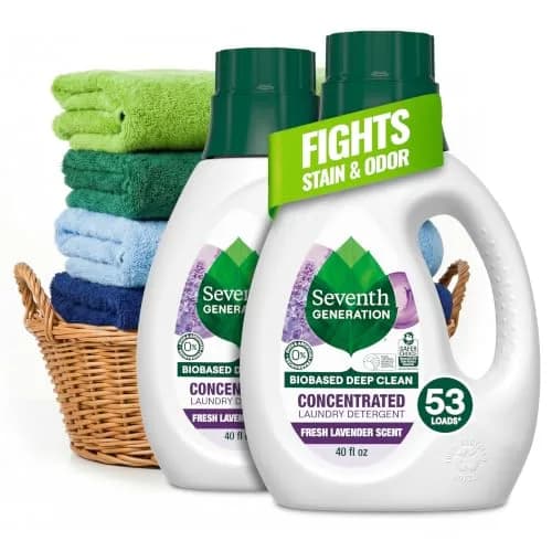 Seventh Generation Concentrated Laundry Detergent Fresh Lavender 2.36 L (80 Fl Oz) Pack of 2 | USDA Certified Biobased Product 96% thumbnail 1