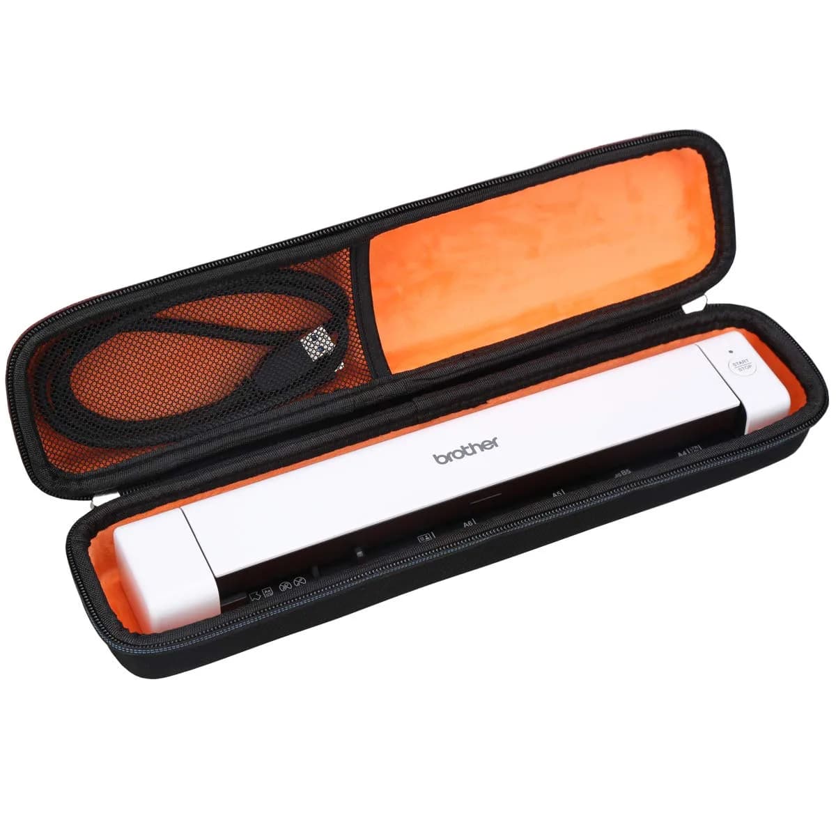 Mchoi Orange Portable Scanner Carrying Case for Brother DS-640/DS-740D/DS-940DW, 240g (0.53 lb) | Protects Scanner & Accessories — Black