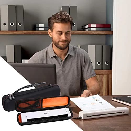 Mchoi Orange Portable Scanner Carrying Case for Brother DS-640/DS-740D/DS-940DW, 240g (0.53 lb) | Protects Scanner & Accessories thumbnail 4