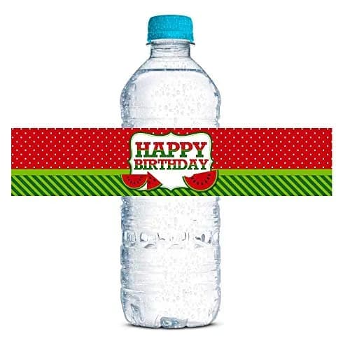 Amanda Creation Water Bottle Stickers Watermelon Birthday Waterproof 20 Labels | Waterproof, USA Design (70-120 chars) thumbnail 1