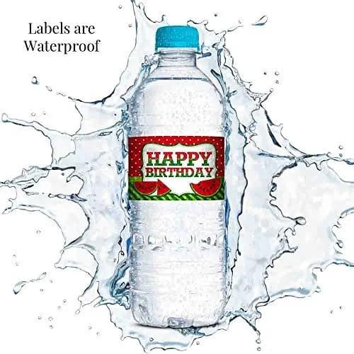 Amanda Creation Water Bottle Stickers Watermelon Birthday Waterproof 20 Labels | Waterproof, USA Design (70-120 chars) thumbnail 4