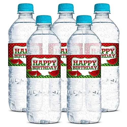 Amanda Creation Water Bottle Stickers Watermelon Birthday Waterproof 20 Labels | Waterproof, USA Design (70-120 chars) thumbnail 3