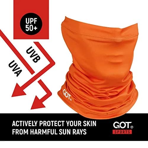 GOT Sports UPF 50+ Fishing Neck Gaiter - UV Face Mask Sun Protection (Blaze Orange) | Breathable, Lightweight, UV Shield thumbnail 2