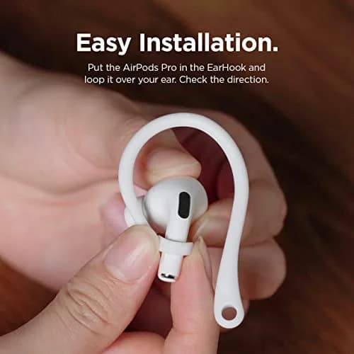 elago Ear Hooks for AirPods Pro 3 & Pro 2 & Pro, AirPods 5 & 4 & 3 & 2 & 1 | Anti-Slip, Ergonomic Fit (White) thumbnail 5