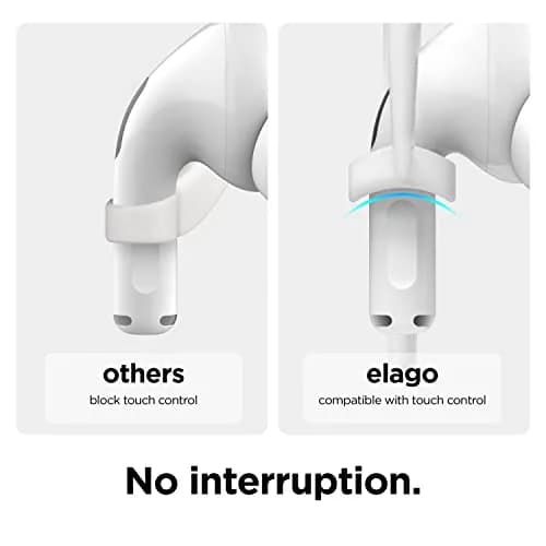 elago Ear Hooks for AirPods Pro 3 & Pro 2 & Pro, AirPods 5 & 4 & 3 & 2 & 1 | Anti-Slip, Ergonomic Fit (White) thumbnail 2