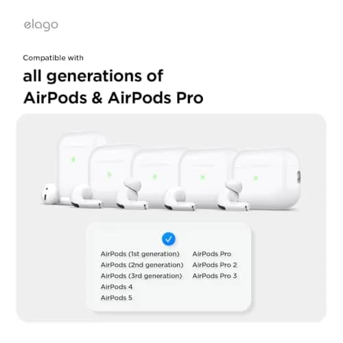 elago Ear Hooks for AirPods Pro 3 & Pro 2 & Pro, AirPods 5 & 4 & 3 & 2 & 1 | Anti-Slip, Ergonomic Fit (White) thumbnail 3