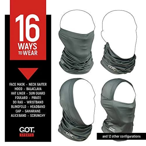 GOT Sports UPF 50+ Fishing Neck Gaiter UV Face Mask Sun Protection (Gunmetal Gray) | Breathable Polyester Blend thumbnail 3