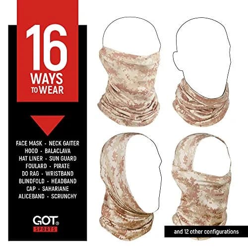 GOT Sports UPF 50+ Fishing Neck Gaiter - UV Face Mask Sun Protection (Digi Sand Camo) | Breathable, Lightweight, UV Shield thumbnail 3