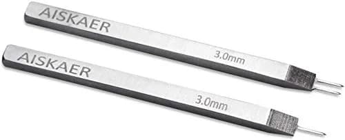 Aiskaer Leather Stitching Punch Set 3mm White Steel | 4-Piece Diamond Chisel Tool Set for Leather Craft DIY thumbnail 5
