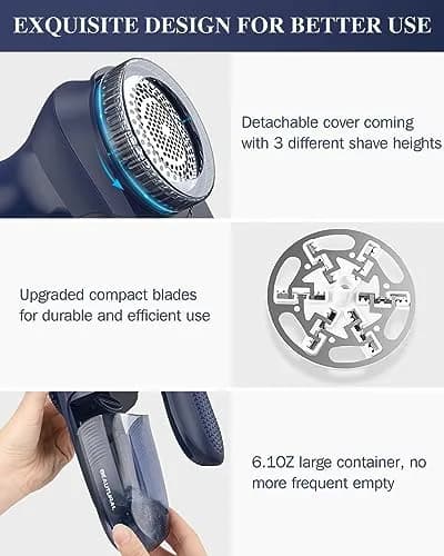 BEAUTURAL Fabric Shaver Home-Edition Ultramarine | Powerful Lint Remover for Clothes & Furniture thumbnail 6