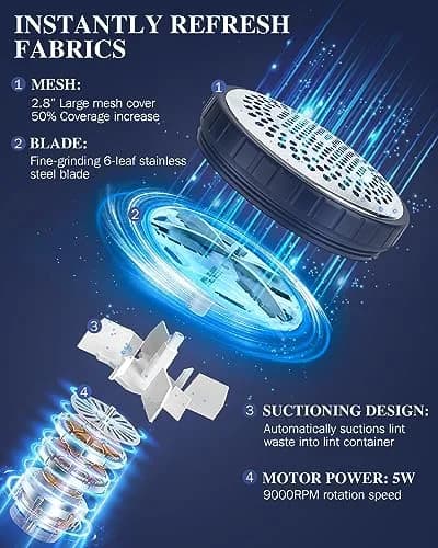 BEAUTURAL Fabric Shaver Home-Edition Ultramarine | Powerful Lint Remover for Clothes & Furniture thumbnail 2