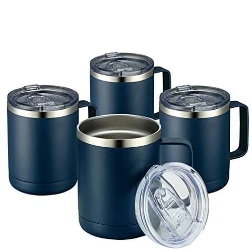 MEWAY 12oz Coffee Mug With Handle | Double Wall Vacuum Insulated Travel Tumbler for Hot & Cold Drinks thumbnail 1