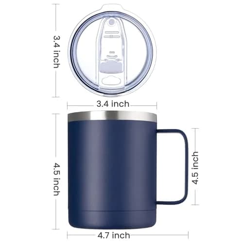 MEWAY 12oz Coffee Mug With Handle | Double Wall Vacuum Insulated Travel Tumbler for Hot & Cold Drinks thumbnail 4
