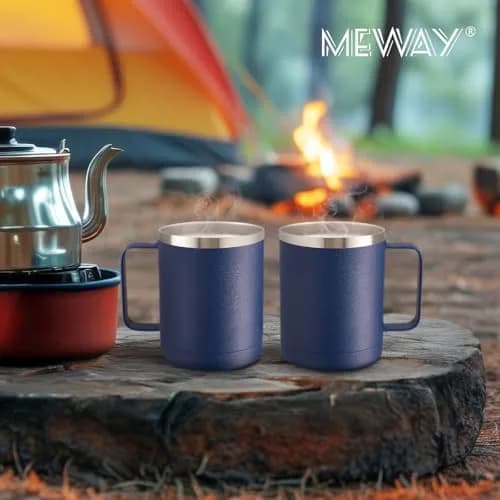 MEWAY 12oz Coffee Mug With Handle | Double Wall Vacuum Insulated Travel Tumbler for Hot & Cold Drinks thumbnail 8