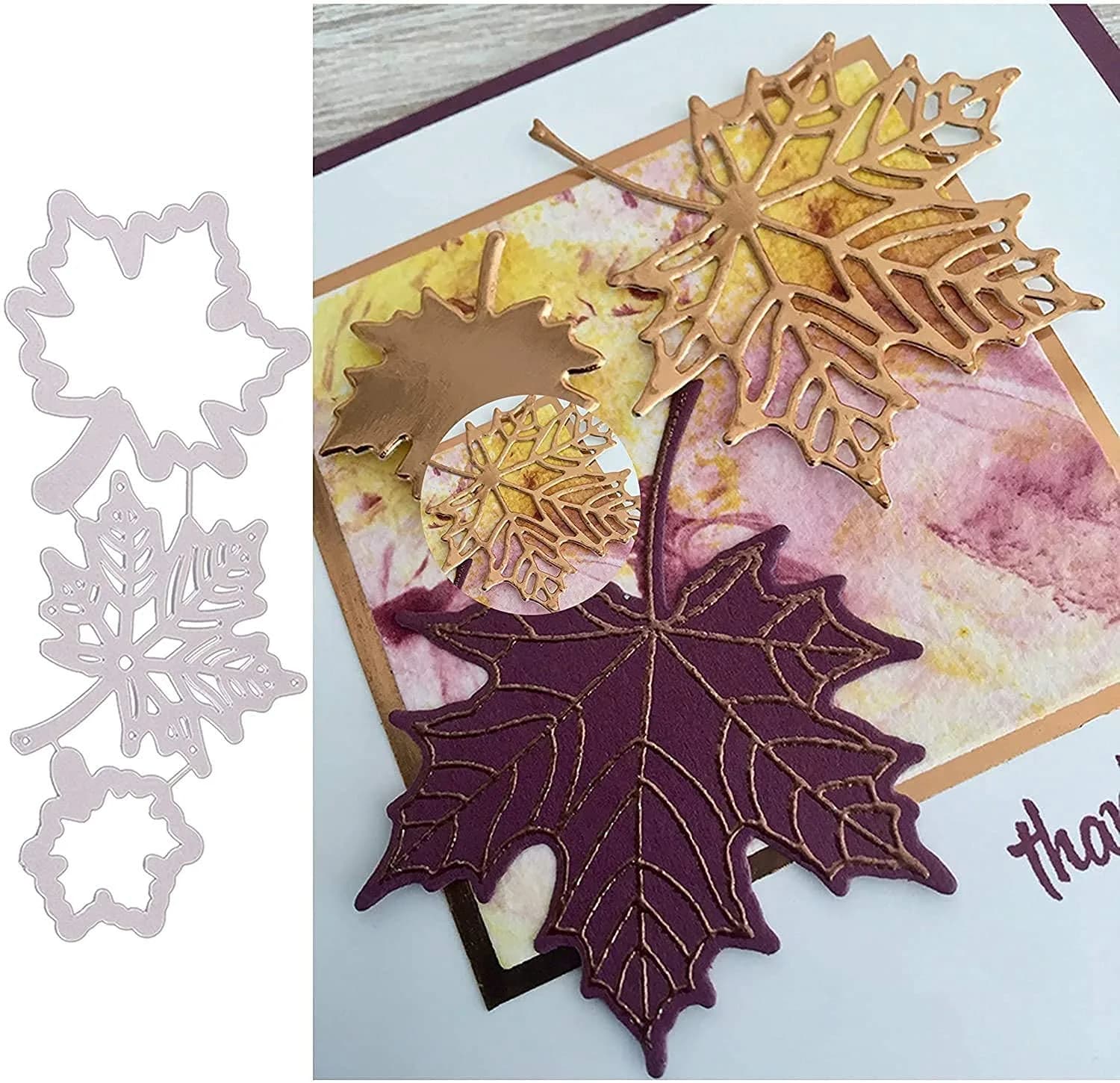 DIY Scrapbooking Artist Maple Leaf Metal Die Cuts 1 Set | High-Quality Embossing Tool for Creative Crafts - main product image