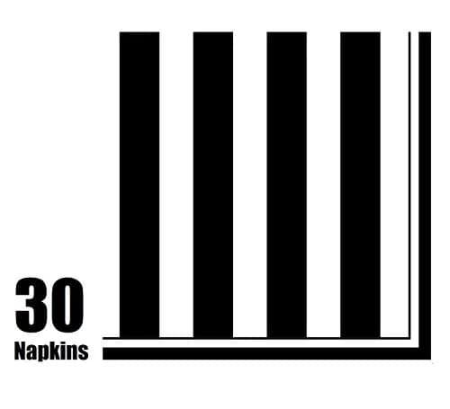 Oojami Black and White Striped Party Supplies for 30 – Disposable Plates, Cups, Napkins Set for Birthday, Wedding, Graduation, Events – 9" Dinner Plates, 7" Dessert Plates, 9 oz Cups, 3-Ply Napkins thumbnail 4