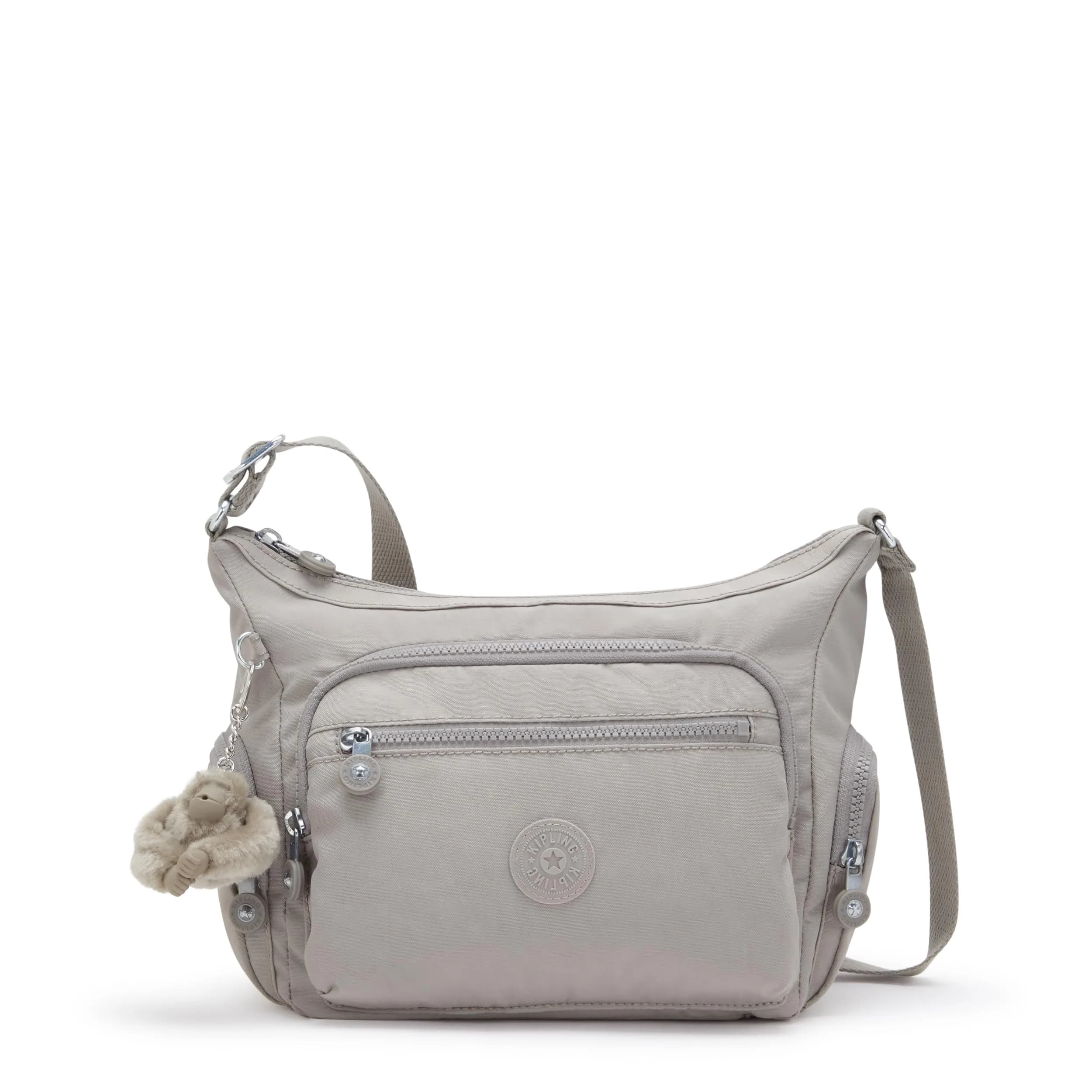 Kipling Gabbie Small Crossbody Bag Grey Gris | Lightweight Everyday Purse with 7 Pockets — Grey Gris