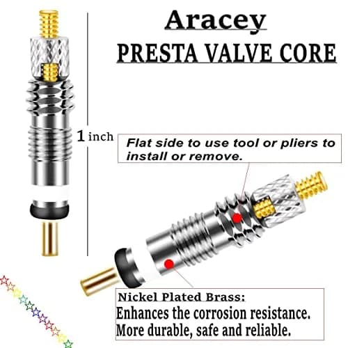 Aracey Presta Valve Core Kit 20 Pieces | Copper & Aluminum, Universal Fit, Easy Inflation thumbnail 3
