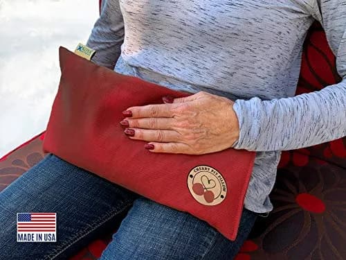 KOYA Naturals Heating Pad Microwavable - Cherry Pit/Stone/Seed Pillow Heat Pack for Neck, Muscles, Joints, Stomach Pain, Menstrual Cramps - Warm Compress Neck Wrap - Moist Heat Therapy (Henna Red) thumbnail 1