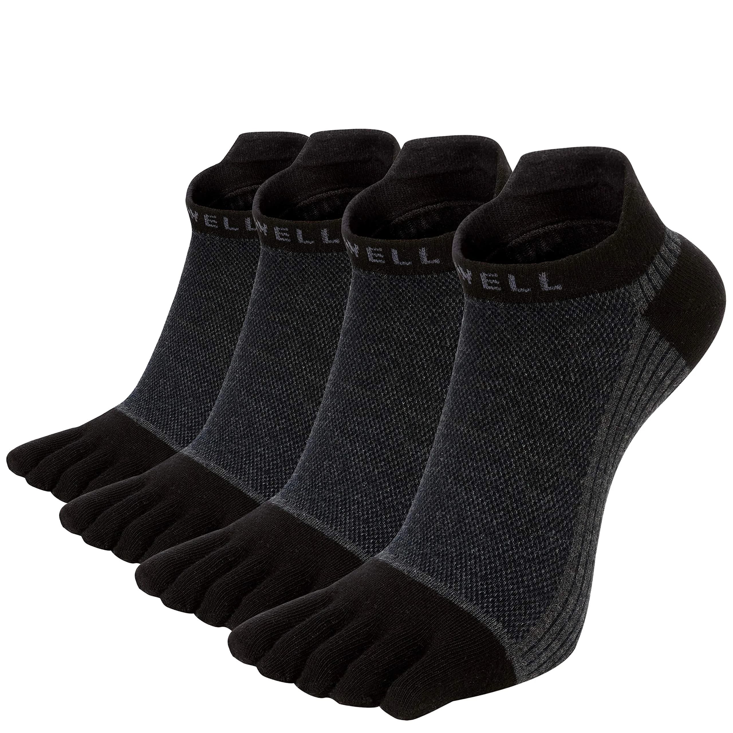 VWELL Cotton Toe Socks Five Finger Socks No Show Crew Athletic Running Socks 4 Pairs | Moisture Wicking & Soft Comfort (70-120 chars) - main product image