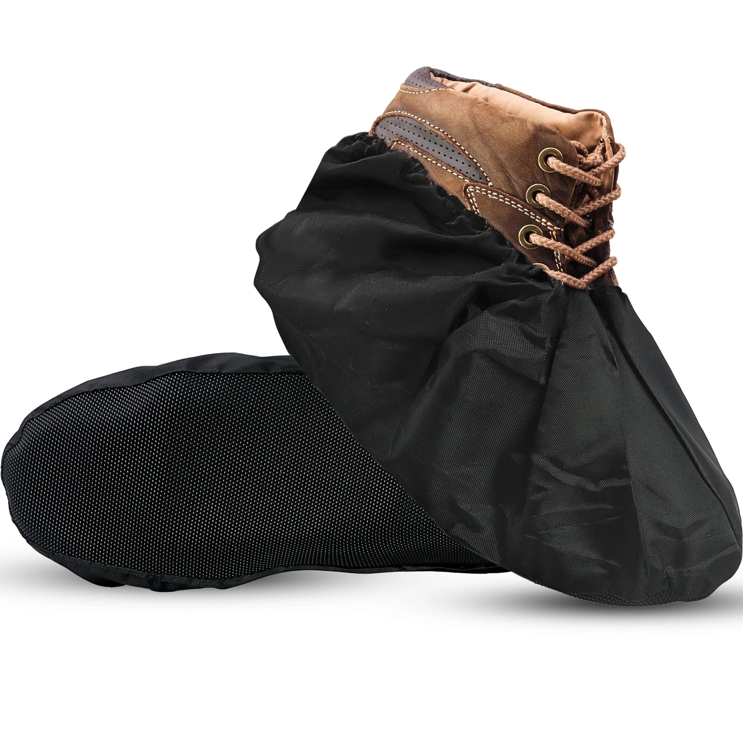 Blue Shoe Guys Reusable Waterproof Shoe Covers 4 Pack | Durable, Washable, Non-Slip for Men & Women (up to size 12)