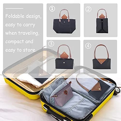 BOJLY Women's Tote Bag, Waterproof Nylon Shoulder Bag, Large Grey | Foldable Beach Travel Bag thumbnail 7