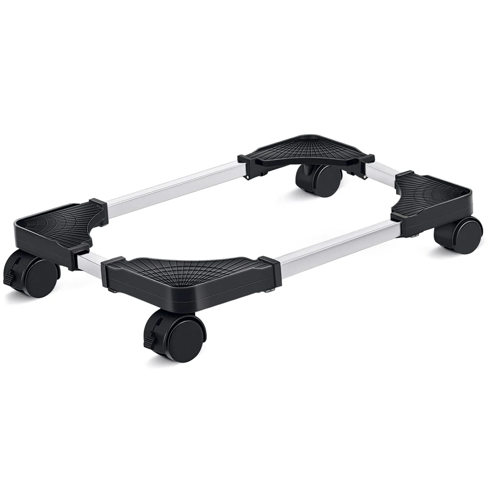 Liitrton Portable CPU Stand Adjustable Tower Support Fits Most PC | Non-slip, Sturdy Steel & ABS, Lockable Casters — Black
