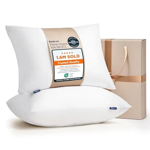 Bedsure Pillow Set of 2 | Hotel Quality, Supportive & Breathable, 20x26in, White thumbnail 1