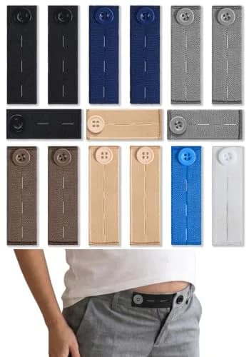 YUANHANG Adjustable Elastic Button Extender for Pants | 15 Pcs, 7 Colors, 2 Lengths, Suitable for Women & Men thumbnail 1