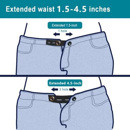 YUANHANG Adjustable Elastic Button Extender for Pants | 15 Pcs, 7 Colors, 2 Lengths, Suitable for Women & Men thumbnail 4