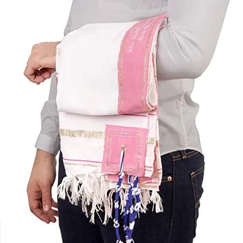 HalleluYAH Prayer Shawl XL 72x36 Inches | Hebrew Blessings & Traditional Symbols thumbnail 2