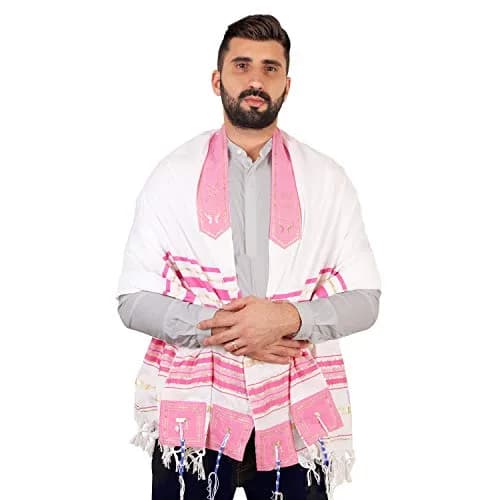 HalleluYAH Prayer Shawl XL 72x36 Inches | Hebrew Blessings & Traditional Symbols thumbnail 3