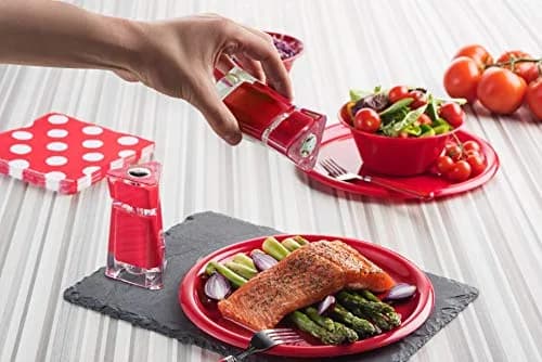 MITBAK Red Acrylic Salt and Pepper Shakers (2 Piece Set, 118ml/4oz) | Consistent Seasoning Dispensers for Kitchen & Dining thumbnail 3
