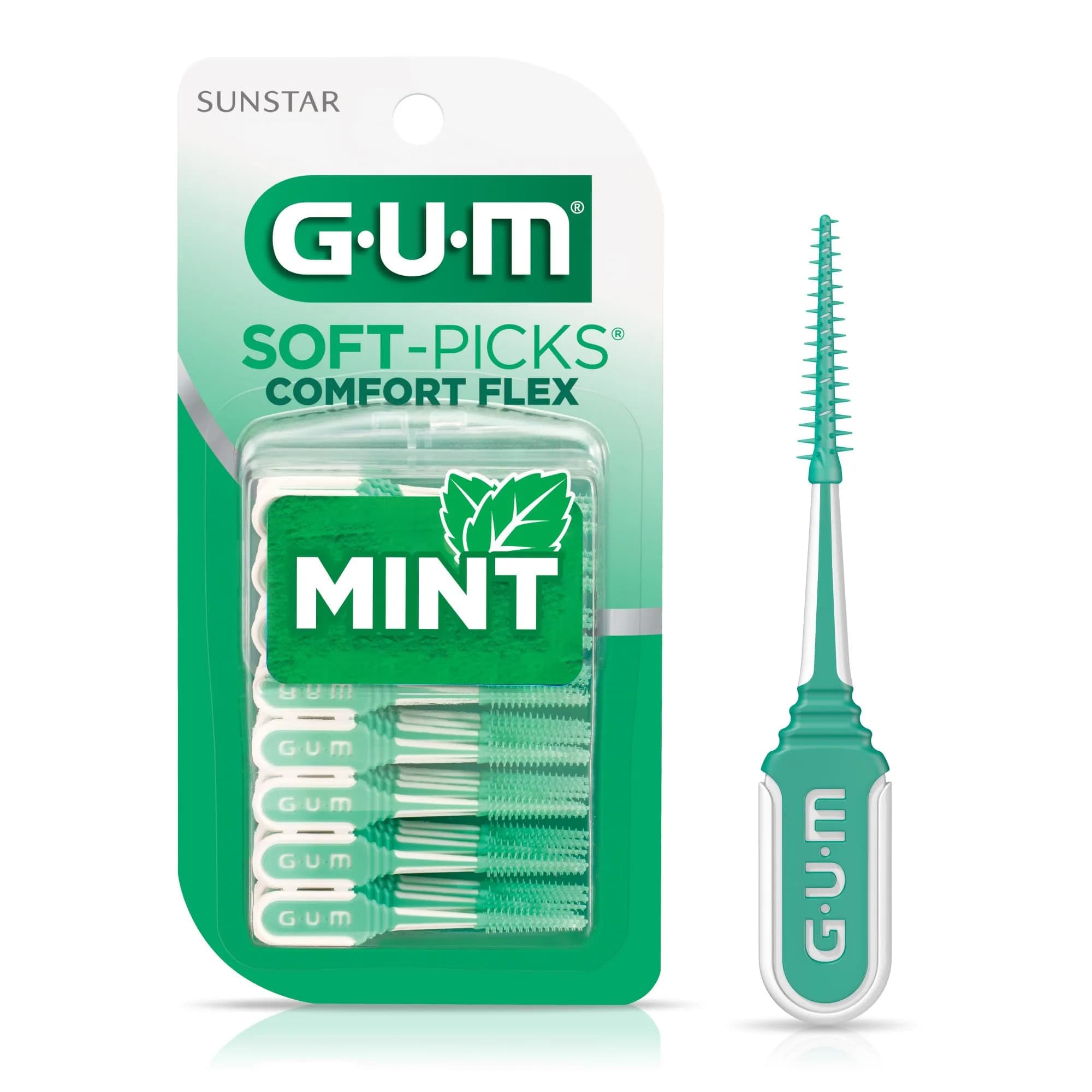 GUM Soft-Picks Comfort Flex Mint Interdental Picks 80 Count | Dentist Recommended for Oral Care - main product image