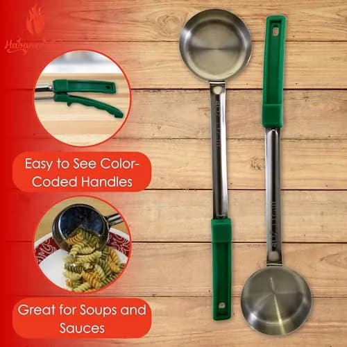 Habanerofire 4 oz (118 ml) Solid Stainless Steel Portion Control Ladle Spoodle - Pack of 2 | Commercial Grade for Soups & Sauces thumbnail 2